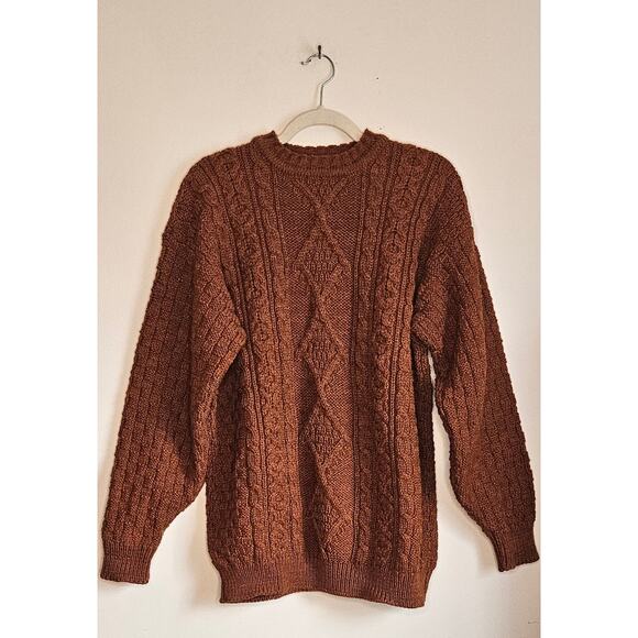 Cabela's 100% Pure New Wool Men's Sweater, Rust, Sz L, Ireland - Picture 1 of 5